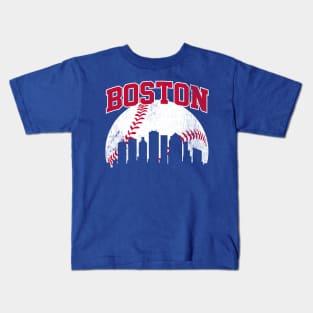 Vintage Boston Skyline City Gameday Retro Vintage USA Kids T-Shirt